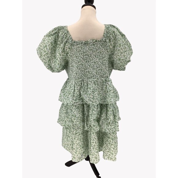 NMT English Factory Green Floral Tiered Smocked Dress 2XL - Picture 8 of 14